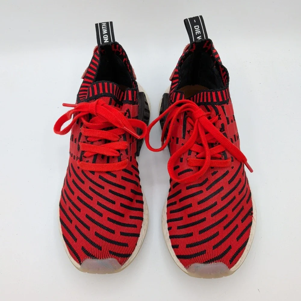 Adidas NMD R2 Primeknit Red Black Glitch Camo Sneakers BB2910 Mens 6 Womens‎ 7.5